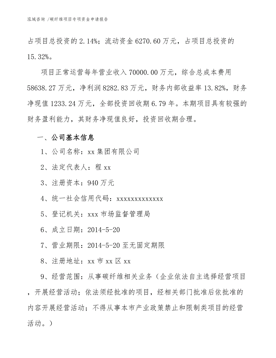 碳纤维项目专项资金申请报告（范文模板）_第4页