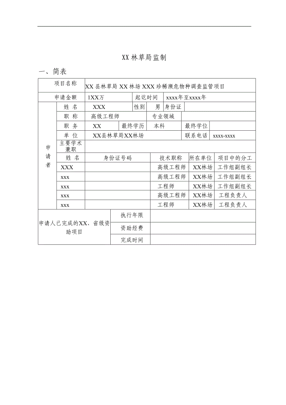 极小种群物种调查监管项目申报书_第2页