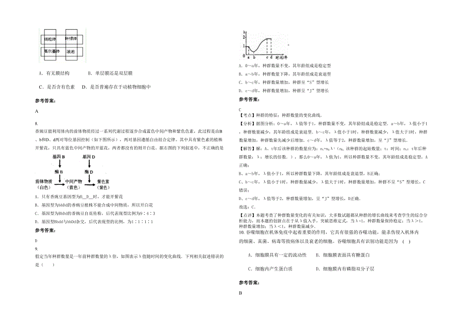 2022年贵州省贵阳市航空枫阳中学高一生物测试题含解析_第2页