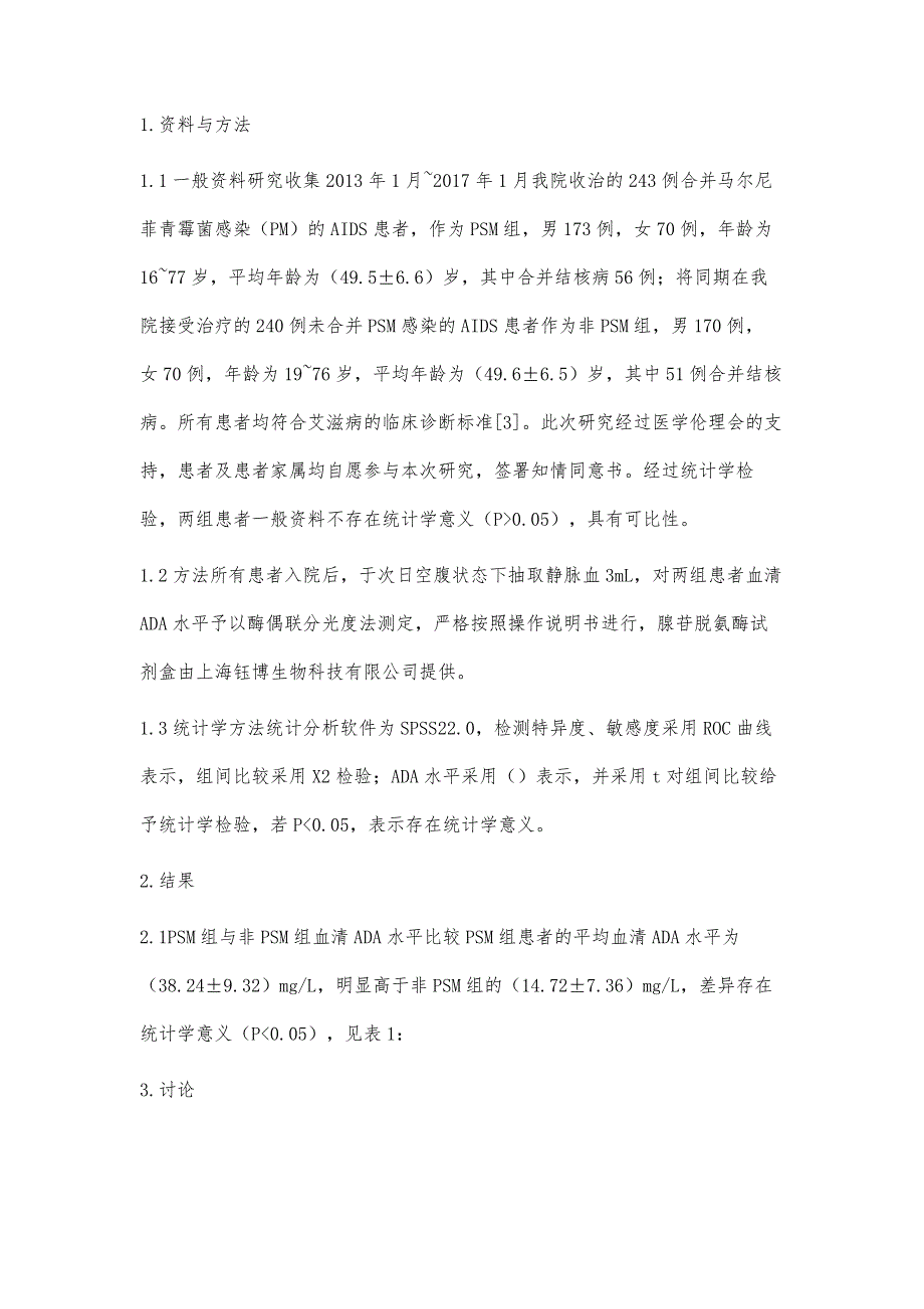 血清腺苷脱氨酶水平检测在马尔尼菲青霉菌病诊断中的应用价值_第3页