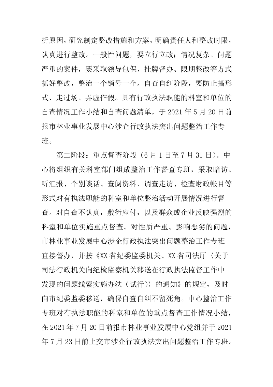 林业事业发展中心涉企行政执法突出问题整治工作方案_第4页