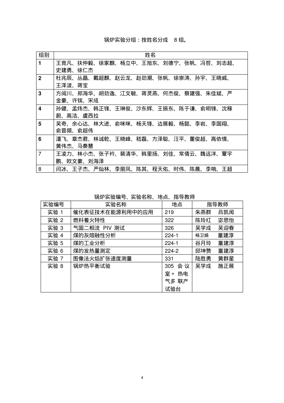 热能97(58人)锅炉实验日程表2000_第4页