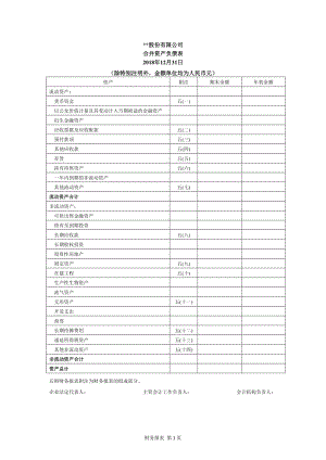 公司财务报表模板（word版本）