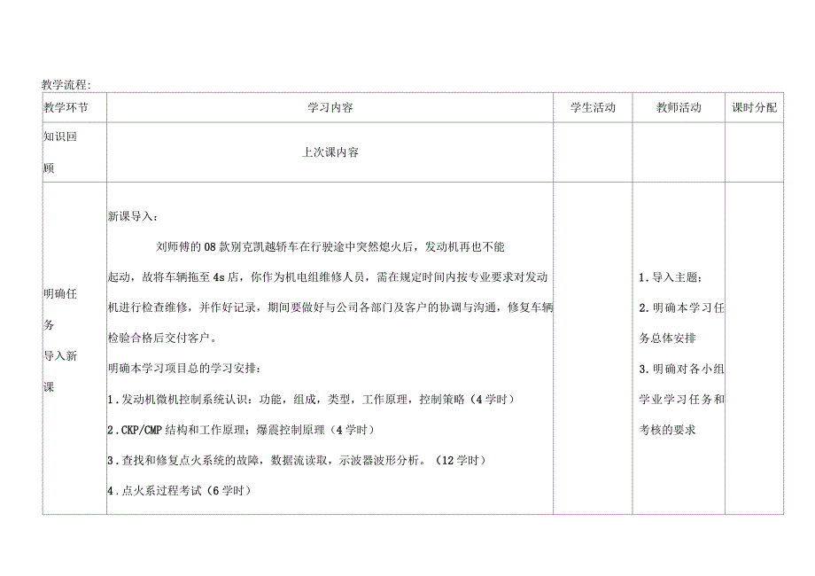 汽车发动机点火系统检修教案_第4页