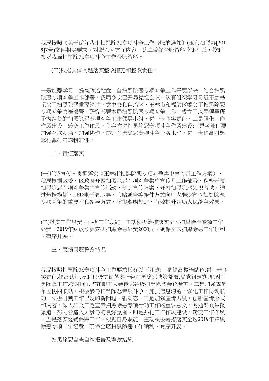 2022年扫黑除恶自查自纠报告及整改措施_第3页