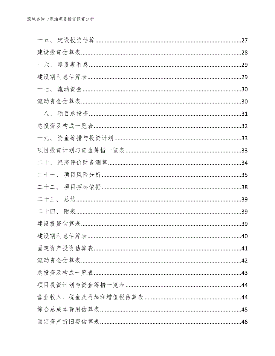 原油项目投资预算分析（范文参考）_第2页