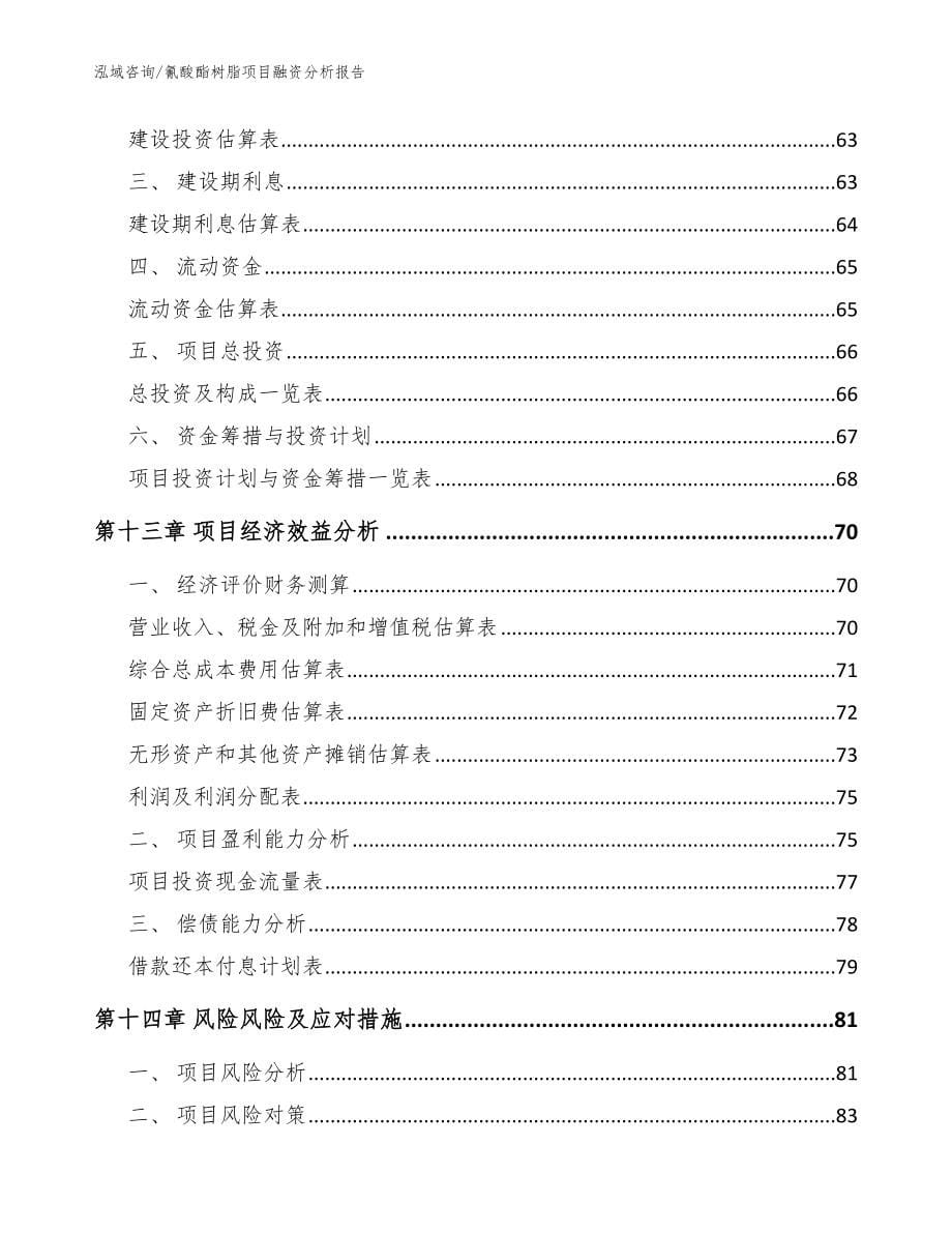 氰酸酯树脂项目融资分析报告【范文参考】_第5页