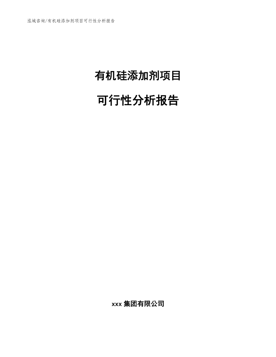 有机硅添加剂项目可行性分析报告（范文）_第1页