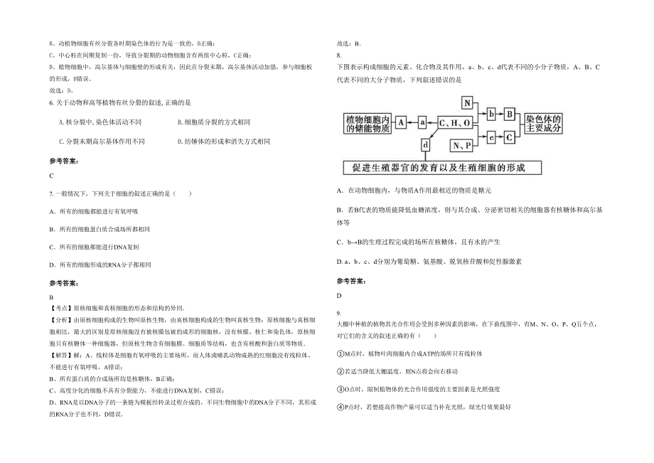 辽宁省大连市庄河第十二初级中学高三生物联考试卷含解析_第2页