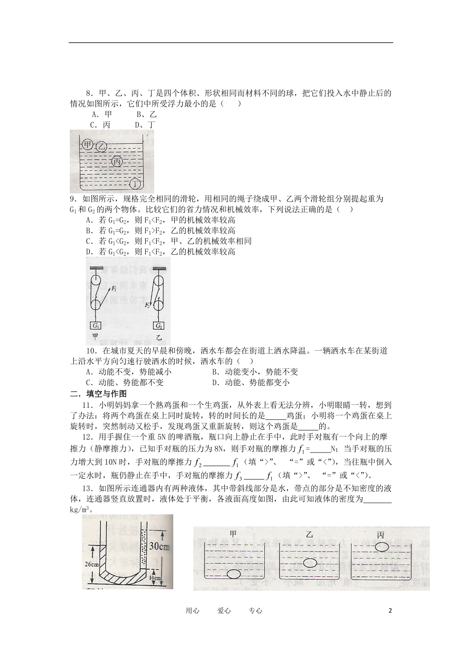 【考前必备】中考物理冲刺复习专题测试6 人教新新课标版_第2页