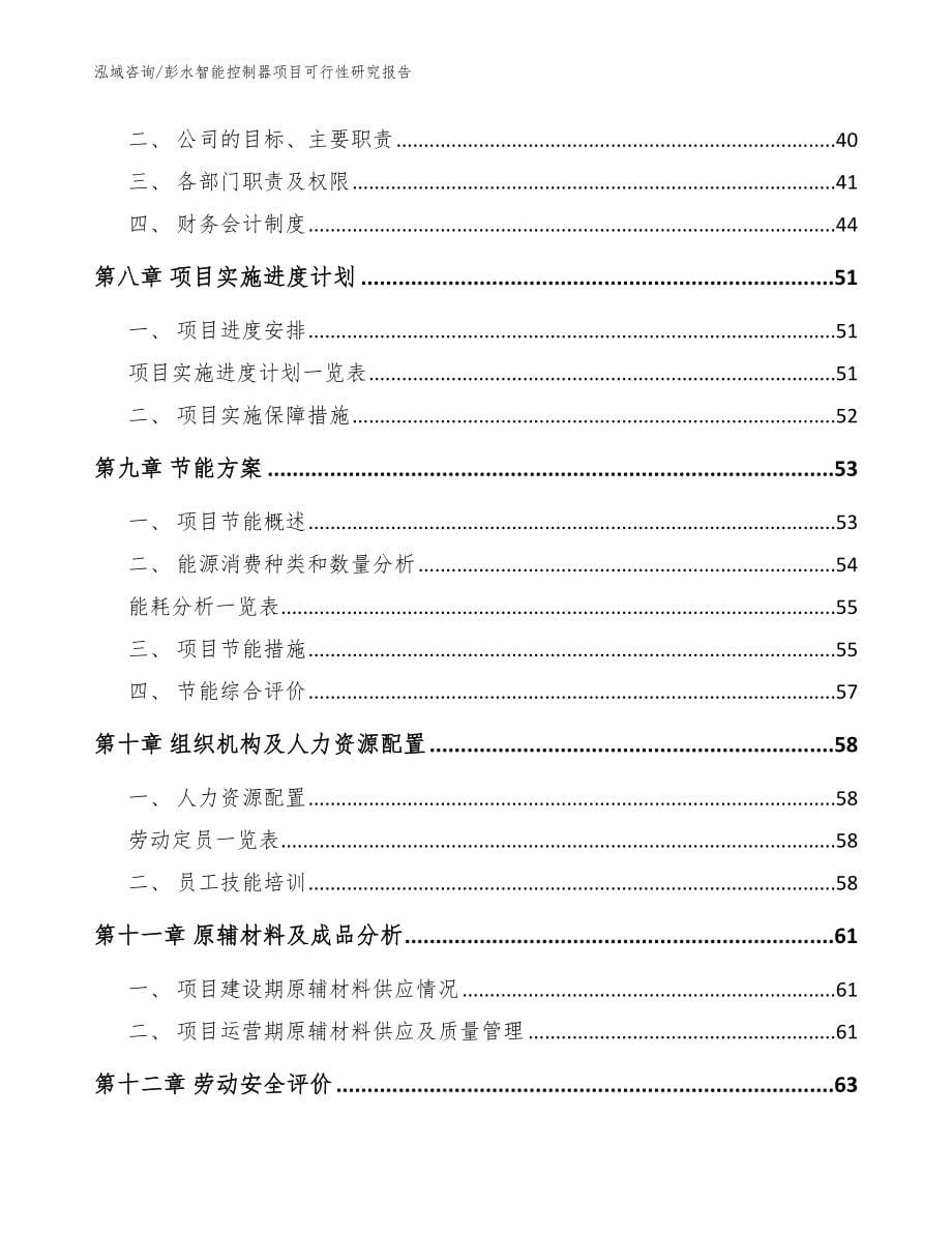 彭水智能控制器项目可行性研究报告范文模板_第5页