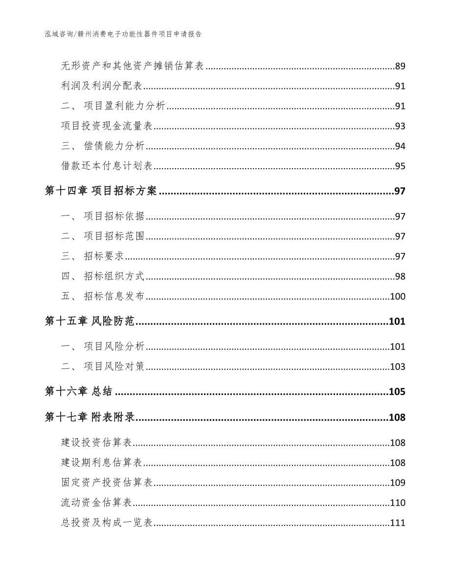 赣州消费电子功能性器件项目申请报告（模板参考）_第5页