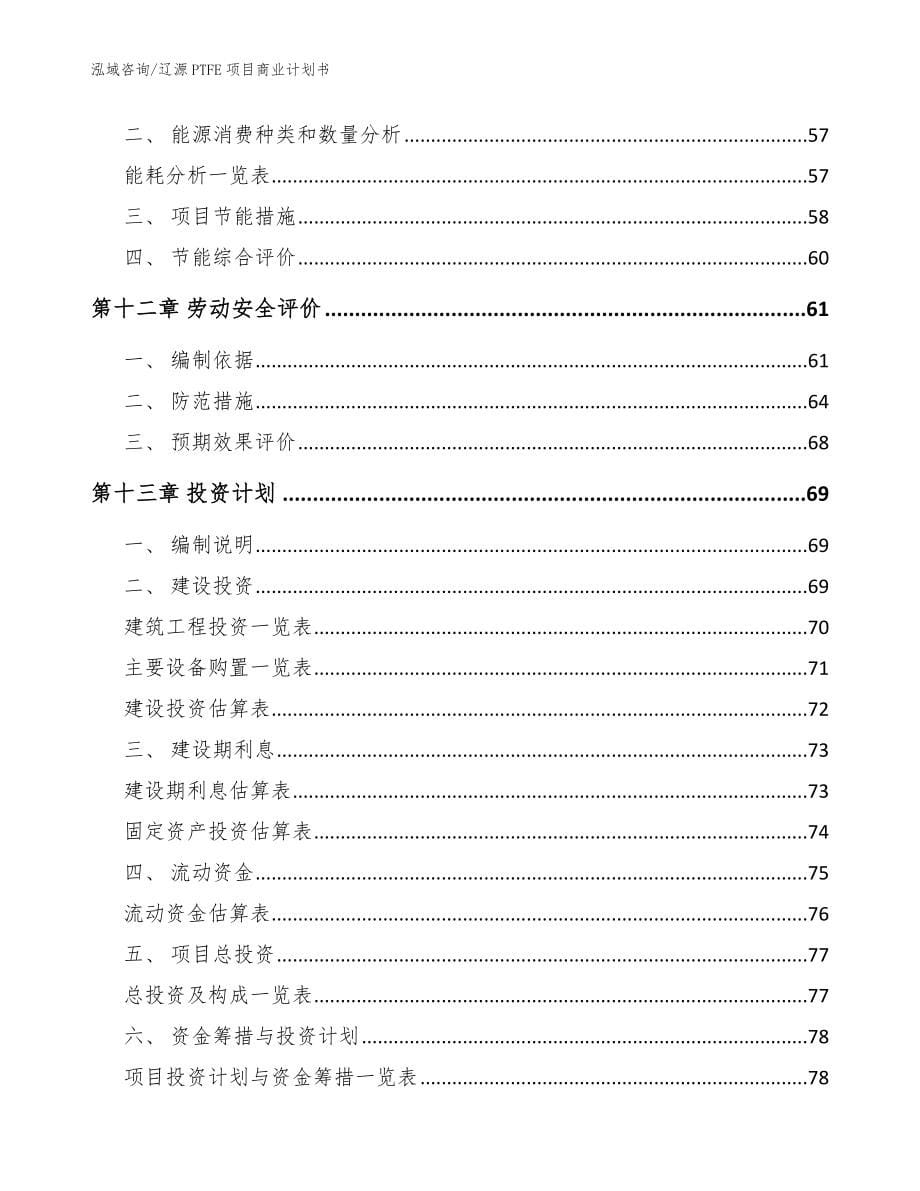 辽源PTFE项目商业计划书范文参考_第5页