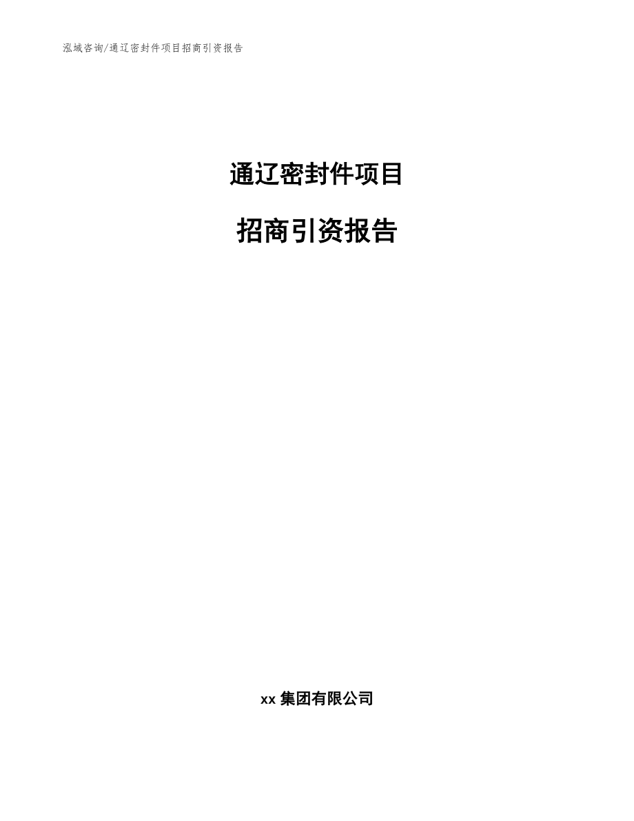 通辽密封件项目招商引资报告【模板范文】_第1页