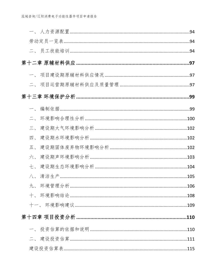 辽阳消费电子功能性器件项目申请报告（范文）_第5页