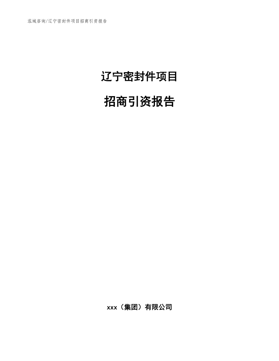 辽宁密封件项目招商引资报告模板_第1页