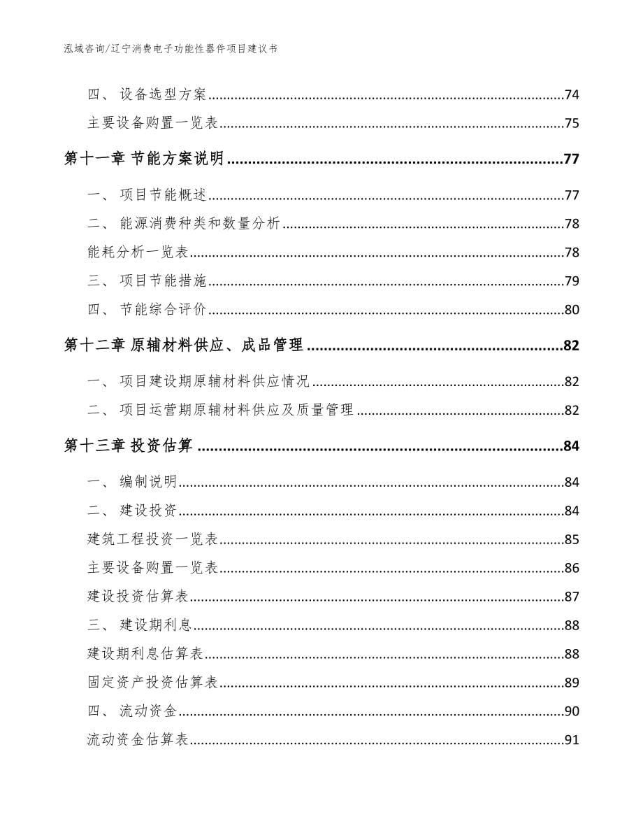 辽宁消费电子功能性器件项目建议书_模板范文_第5页