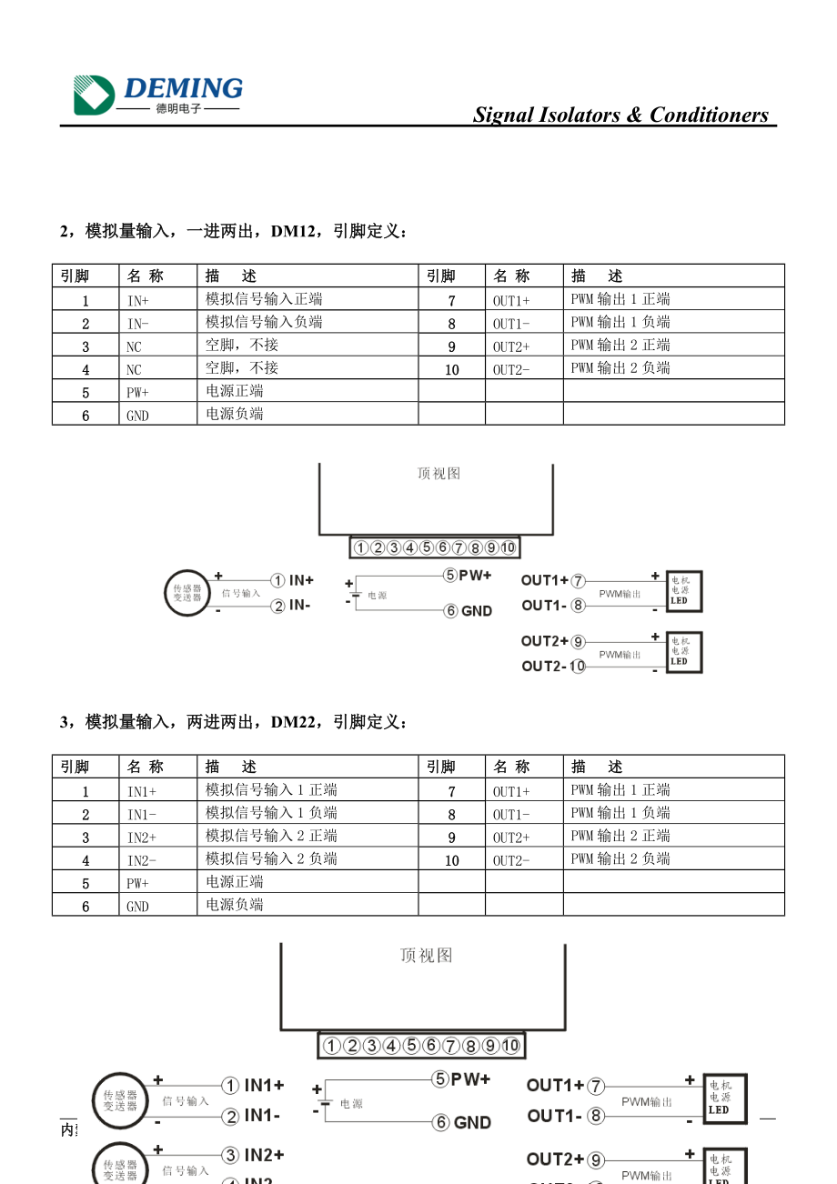 0-10V模拟量或RS485转PWM输出隔离转换器V1.1_第3页