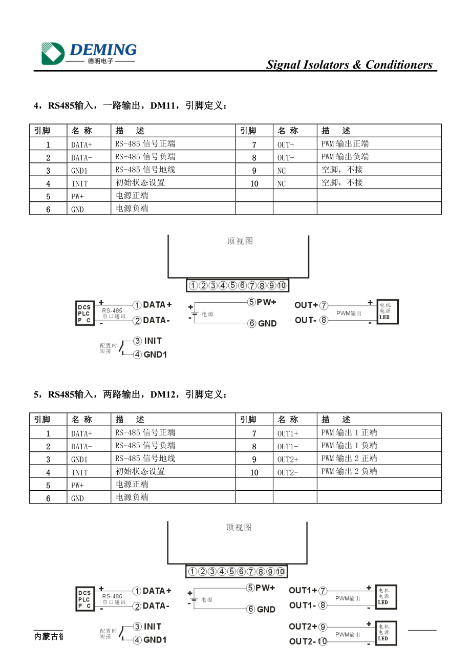 0-10V模拟量或RS485转PWM输出隔离转换器V1.1_第4页