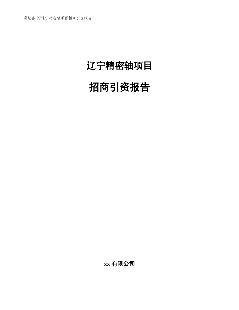 辽宁精密轴项目招商引资报告（模板参考）_第1页