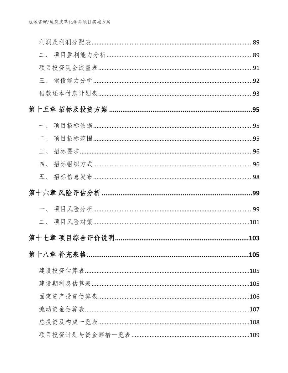 迪庆皮革化学品项目实施方案（参考模板）_第5页