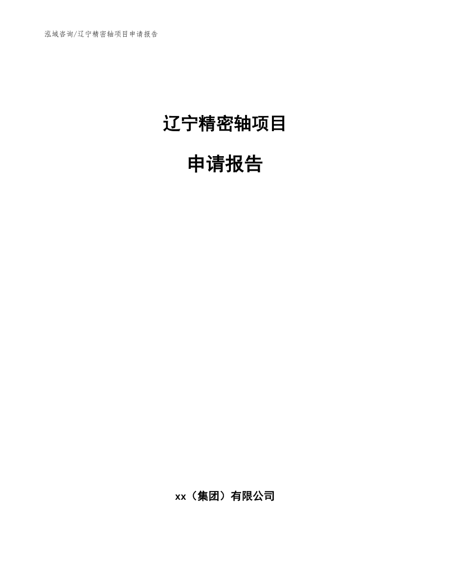 辽宁精密轴项目申请报告【模板范本】_第1页