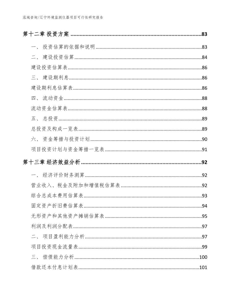 辽宁环境监测仪器项目可行性研究报告模板范本_第5页