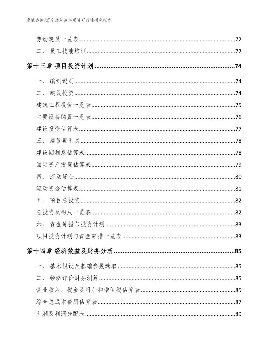 辽宁建筑涂料项目可行性研究报告（模板）_第5页