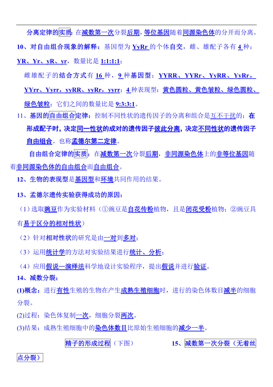 2022年高考生物总复习人教版必修2全册基础知识复习清单（精华版）_第3页