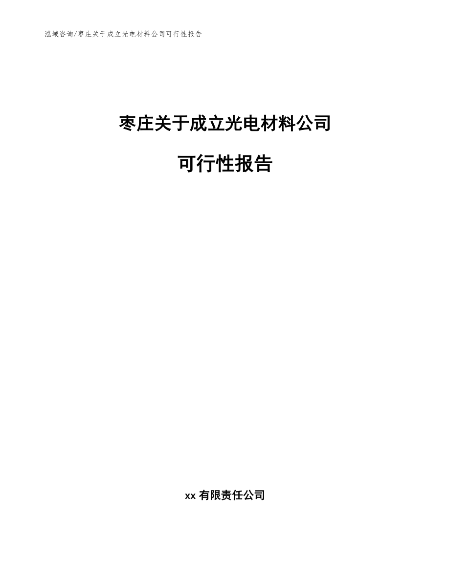 枣庄关于成立光电材料公司可行性报告（模板范文）_第1页