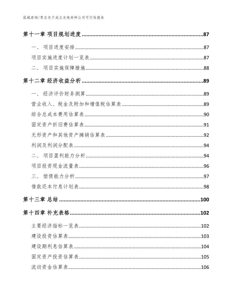 枣庄关于成立光电材料公司可行性报告（模板范文）_第5页