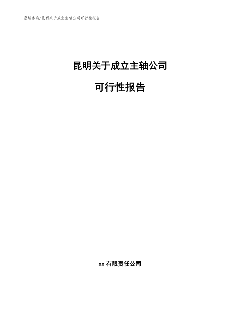 昆明关于成立主轴公司可行性报告【模板范本】_第1页