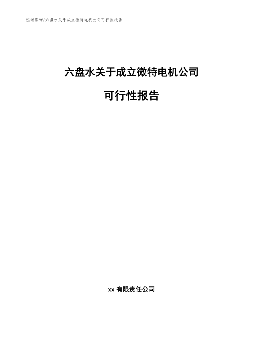 六盘水关于成立微特电机公司可行性报告【模板】_第1页