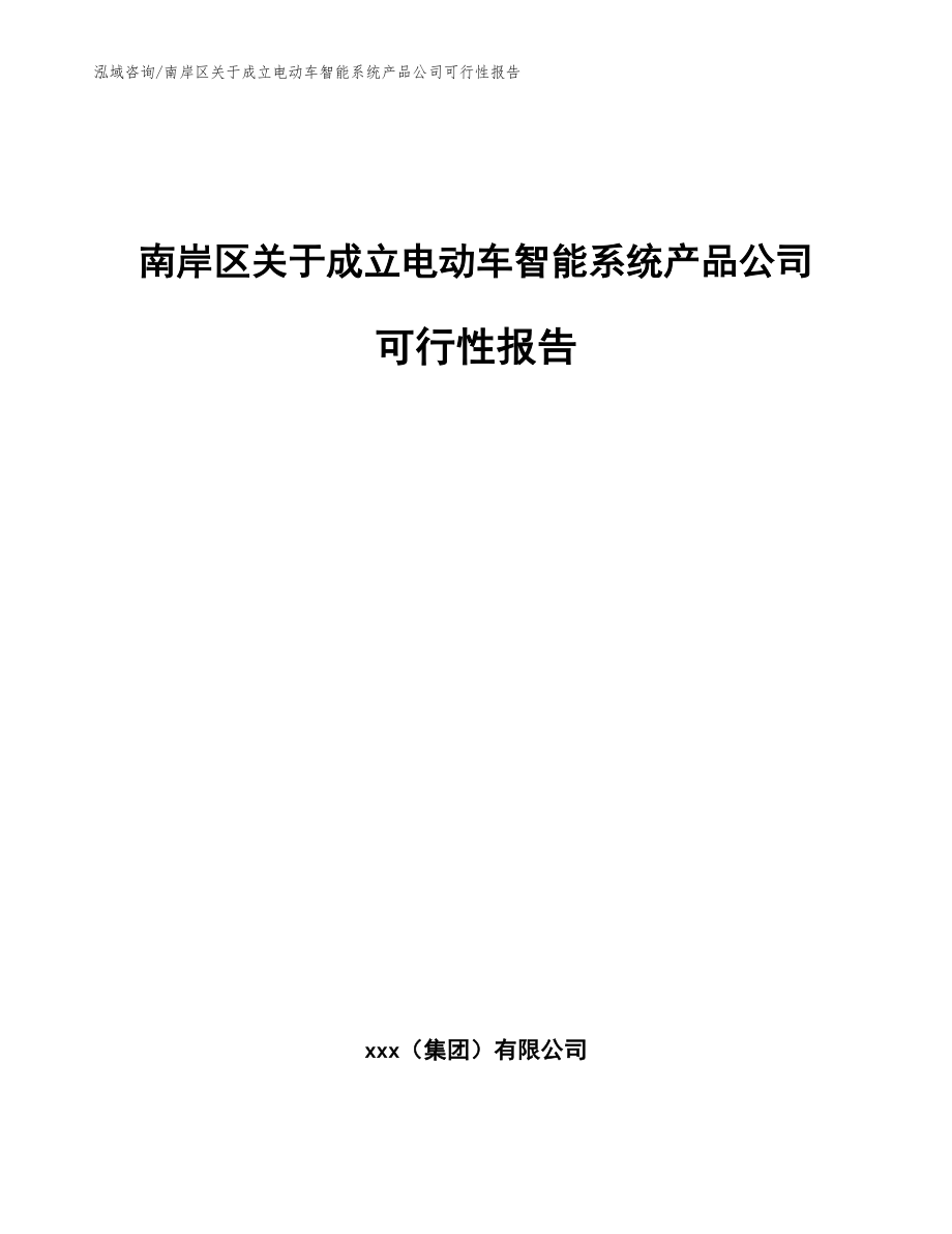 南岸区关于成立电动车智能系统产品公司可行性报告范文模板_第1页