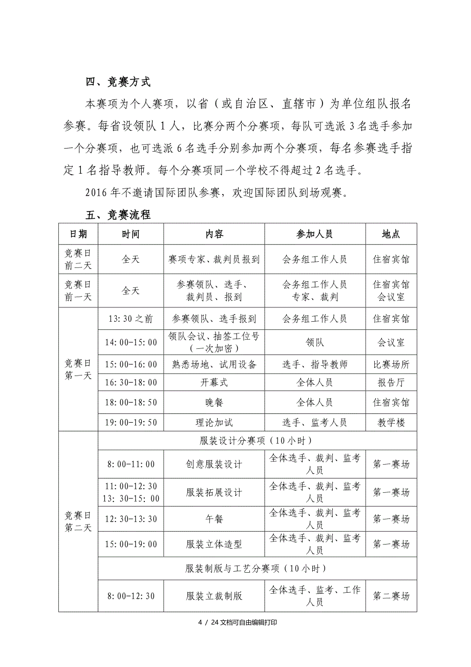 全国职业院校技能大赛高职组服装设计与工艺赛项规程_第4页