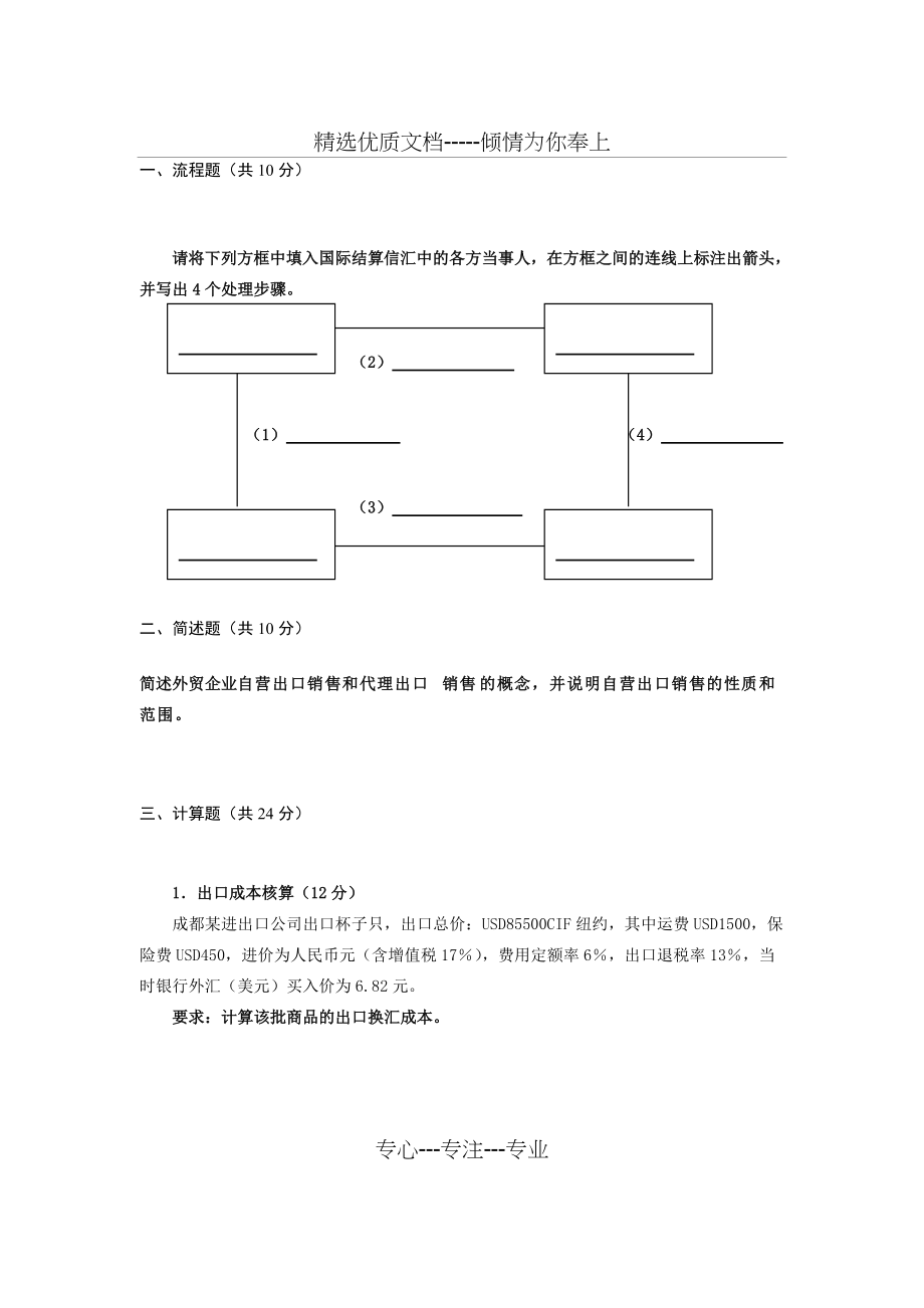 国际贸易业务员考试试题_第1页