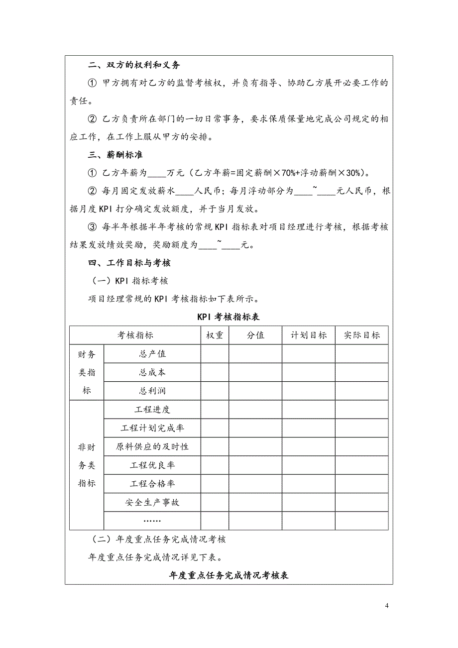 XX地产绩效考核办法（专业完整模板）_第4页