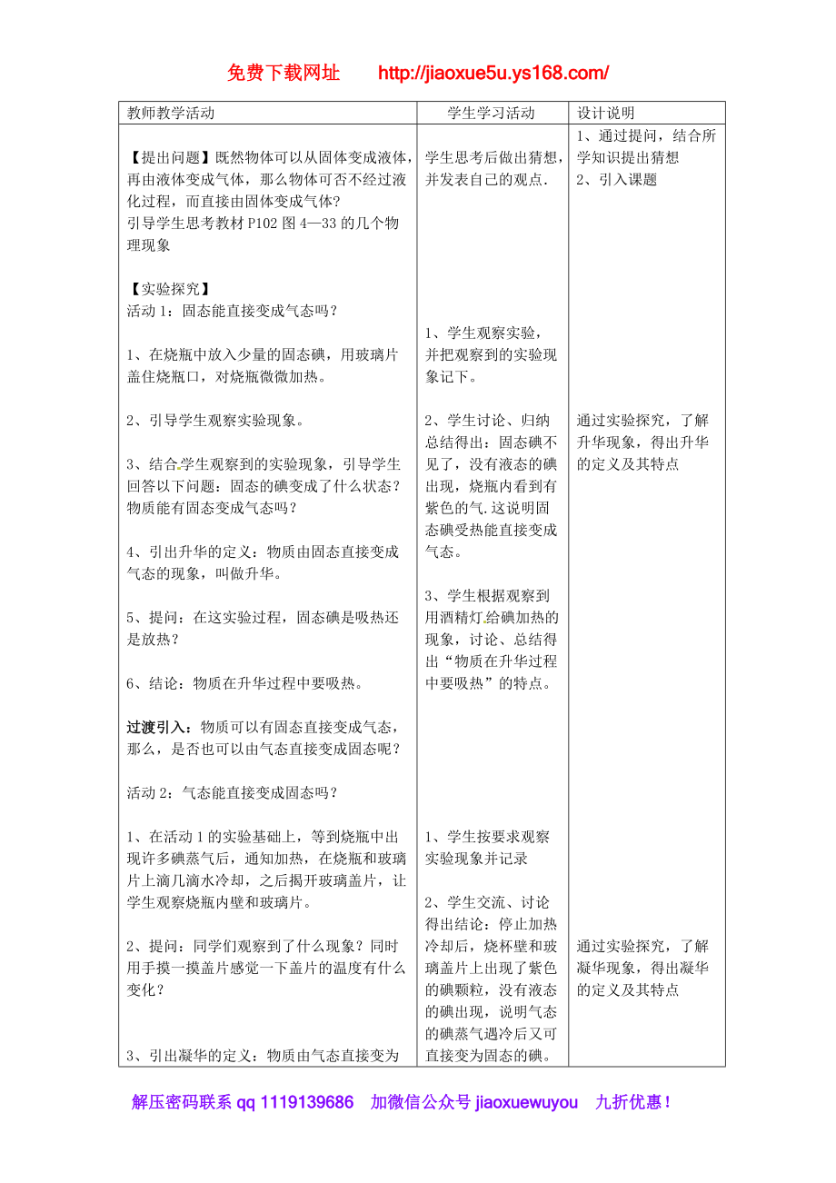 粤教沪科初中物理八上《4.4 升华和凝华》word教案 (4)_第2页