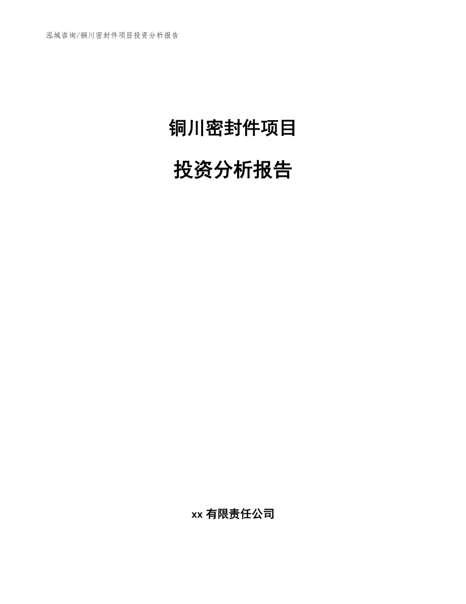 铜川密封件项目投资分析报告（模板参考）_第1页