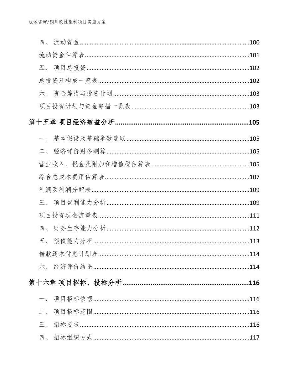 铜川改性塑料项目实施方案（参考模板）_第5页