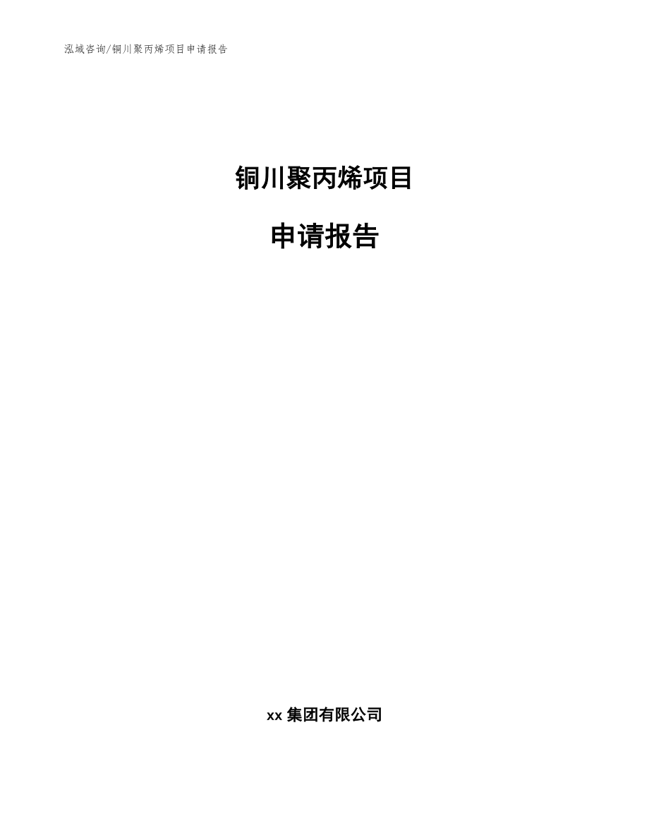 铜川聚丙烯项目申请报告【模板范文】_第1页