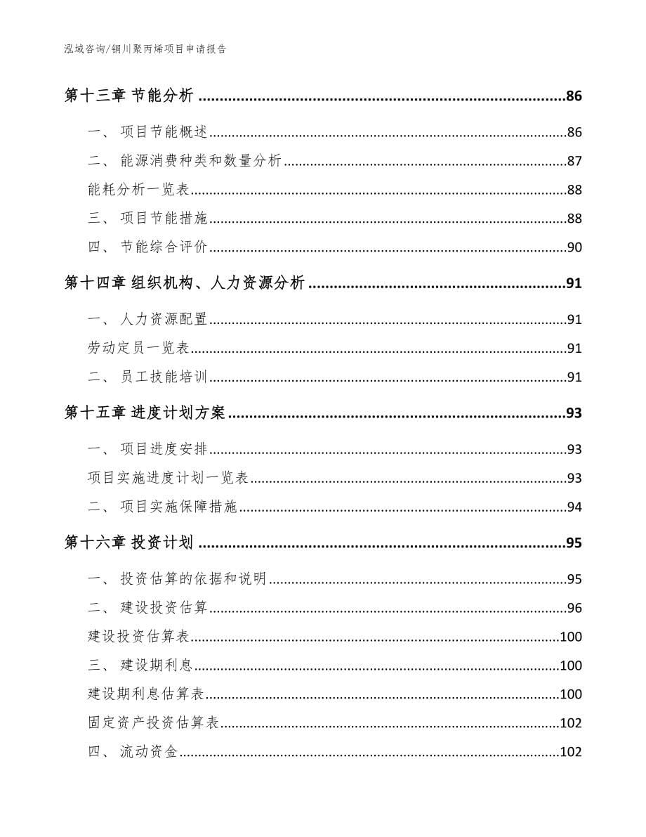 铜川聚丙烯项目申请报告【模板范文】_第5页