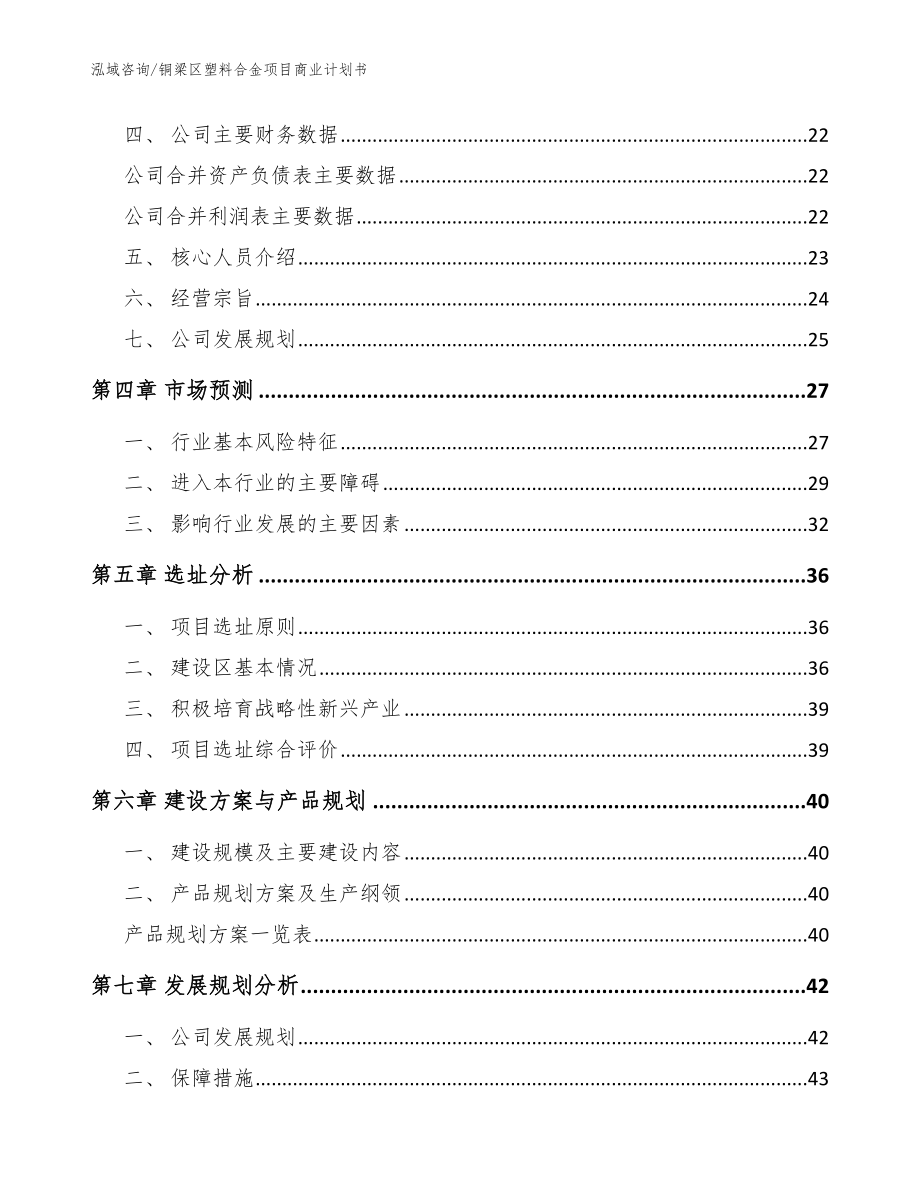 铜梁区塑料合金项目商业计划书【参考范文】_第2页