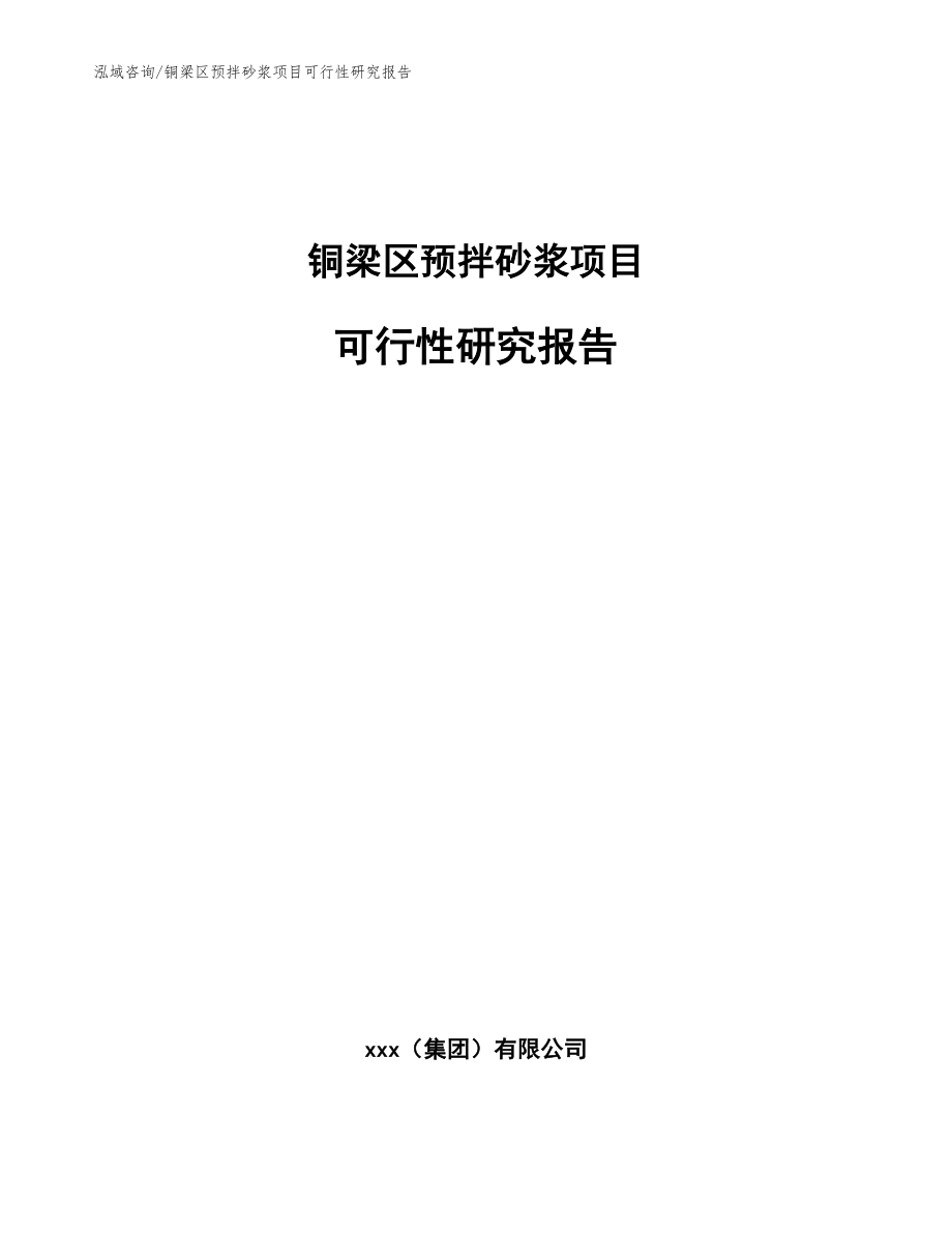 铜梁区预拌砂浆项目可行性研究报告范文模板_第1页