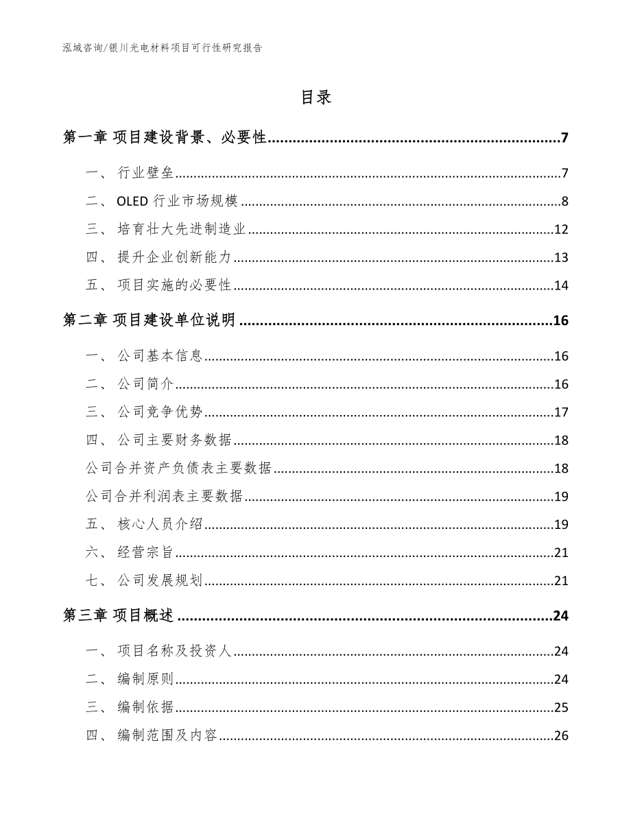 银川光电材料项目可行性研究报告_参考模板_第1页