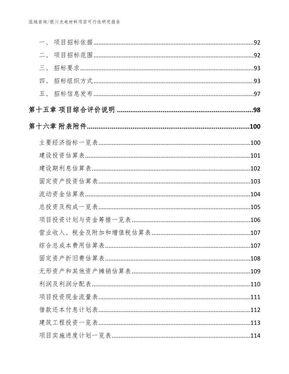 银川光电材料项目可行性研究报告_参考模板_第5页