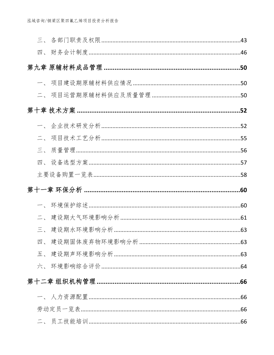 铜梁区聚四氟乙烯项目投资分析报告范文_第3页