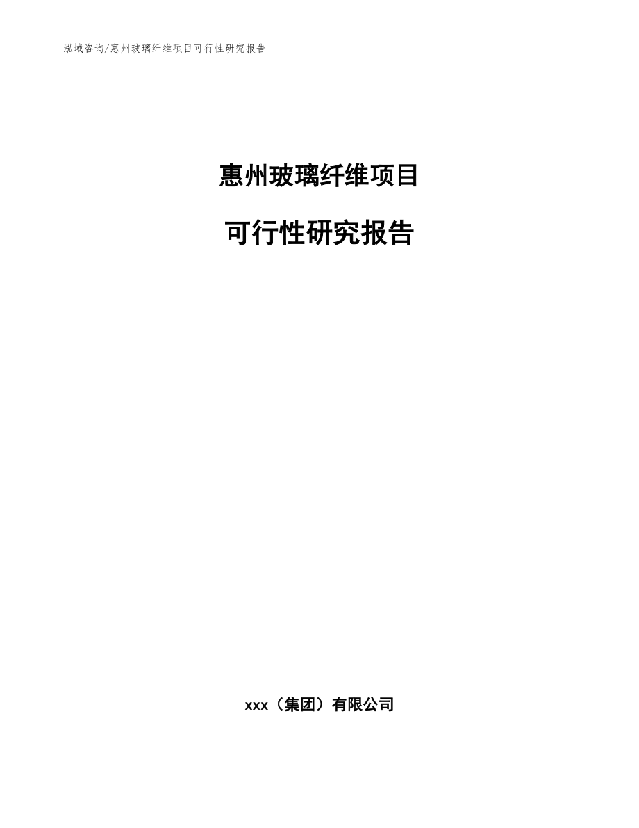 惠州玻璃纤维项目可行性研究报告（范文参考）_第1页