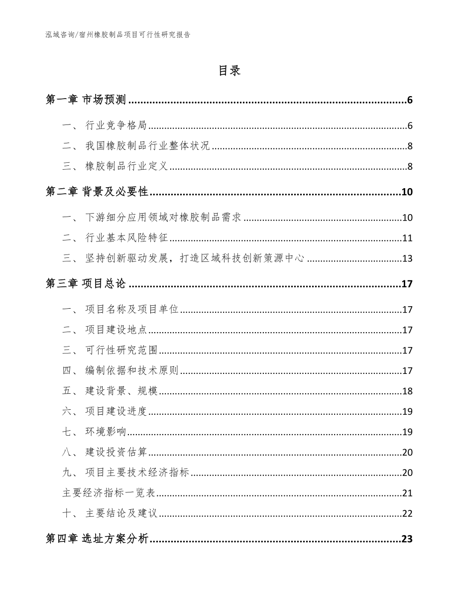 宿州橡胶制品项目可行性研究报告（范文）_第1页