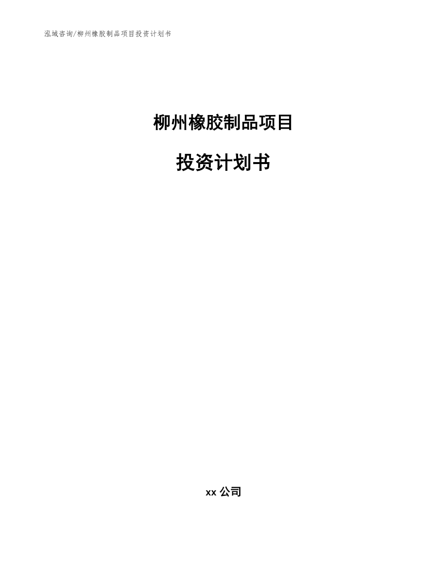 柳州橡胶制品项目投资计划书_范文模板_第1页